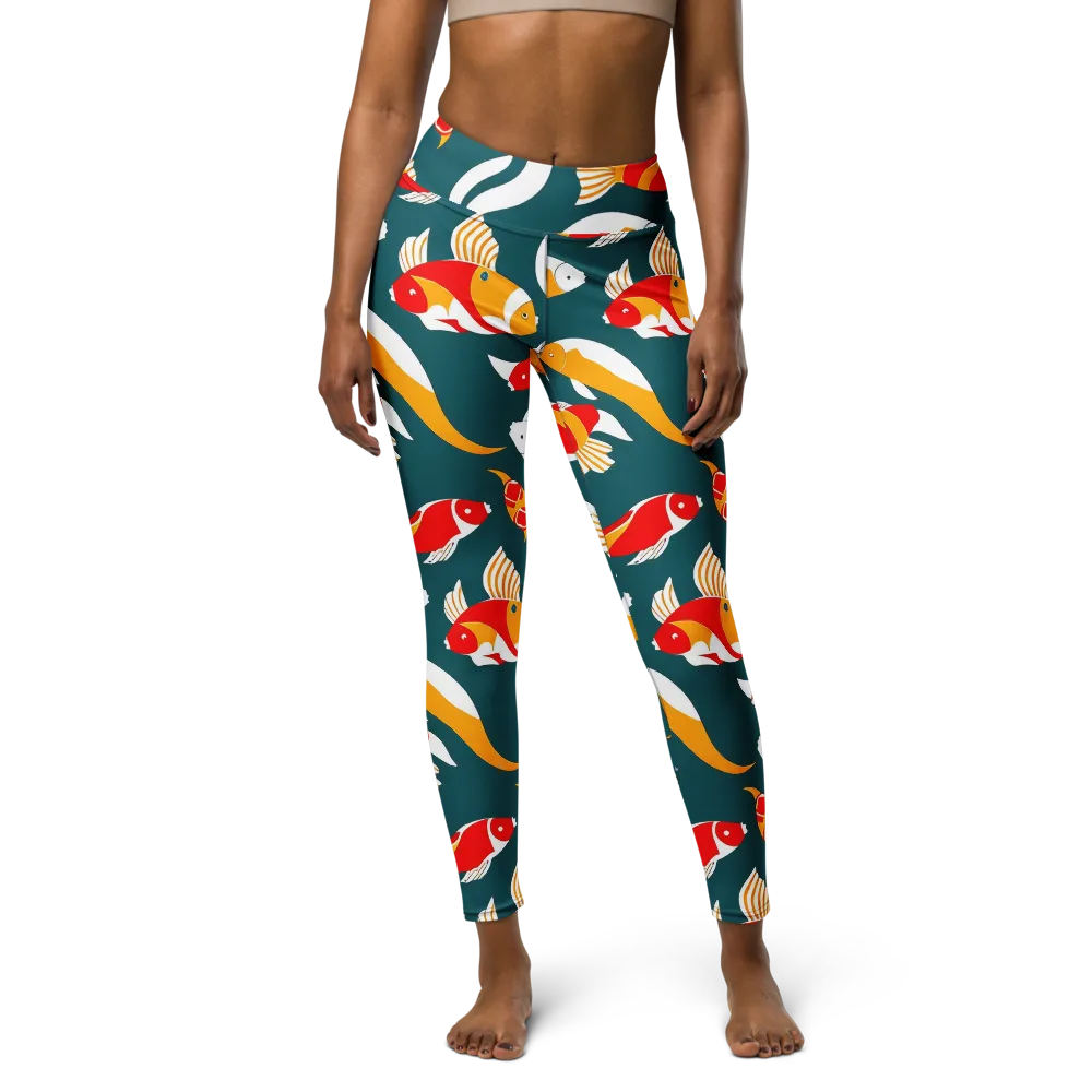 Carp Carnival on Yoga Leggings — Front