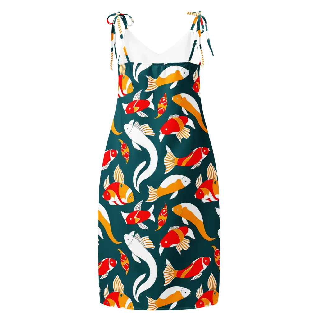 Carp Carnival on Slip Dress — Back