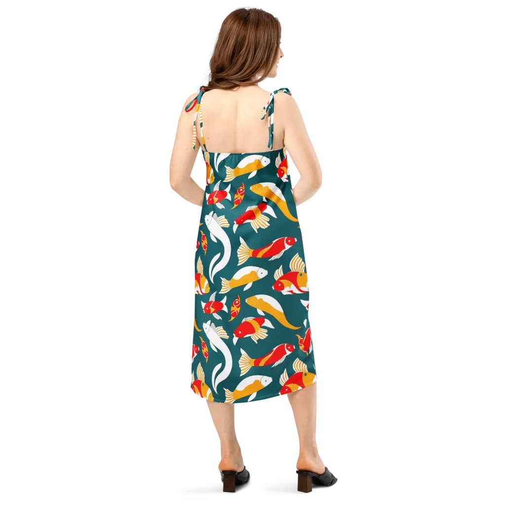 Carp Carnival on Slip Dress — Back
