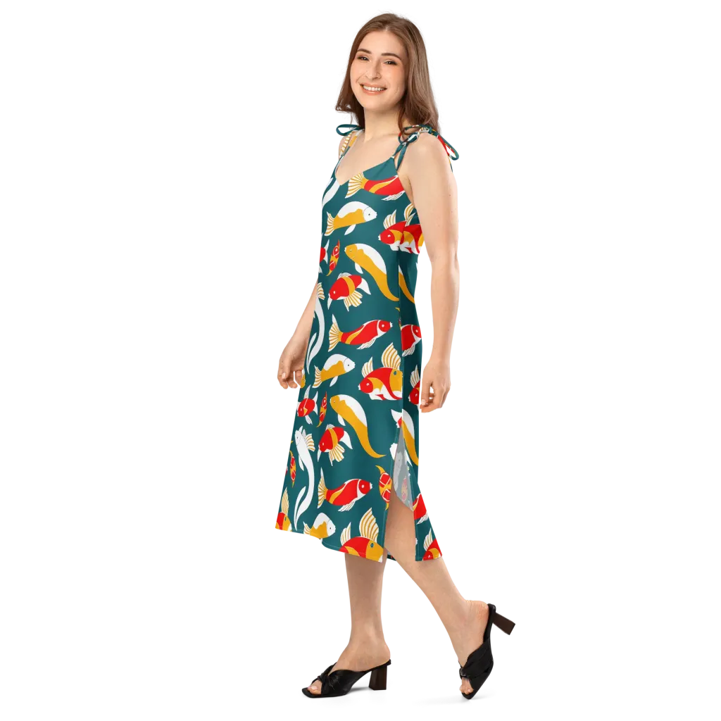 Carp Carnival on Slip Dress — Left Front