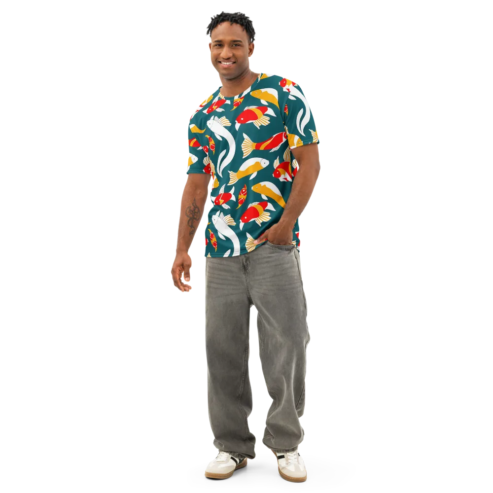 Carp Carnival on Men's Cotton Crew Neck T-Shirt — Front
