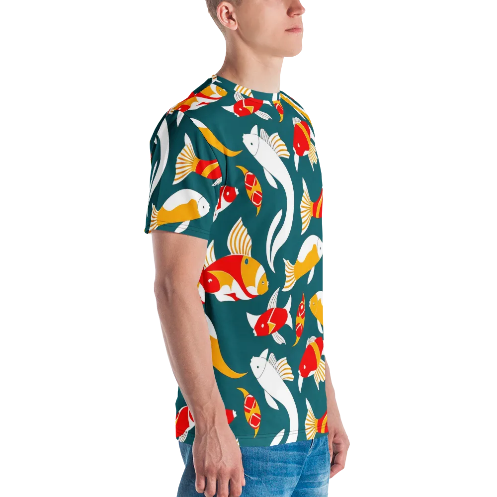Carp Carnival on Men's Crew Neck T-Shirt — Right