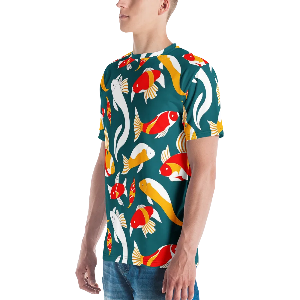 Carp Carnival on Men's Crew Neck T-Shirt — Left
