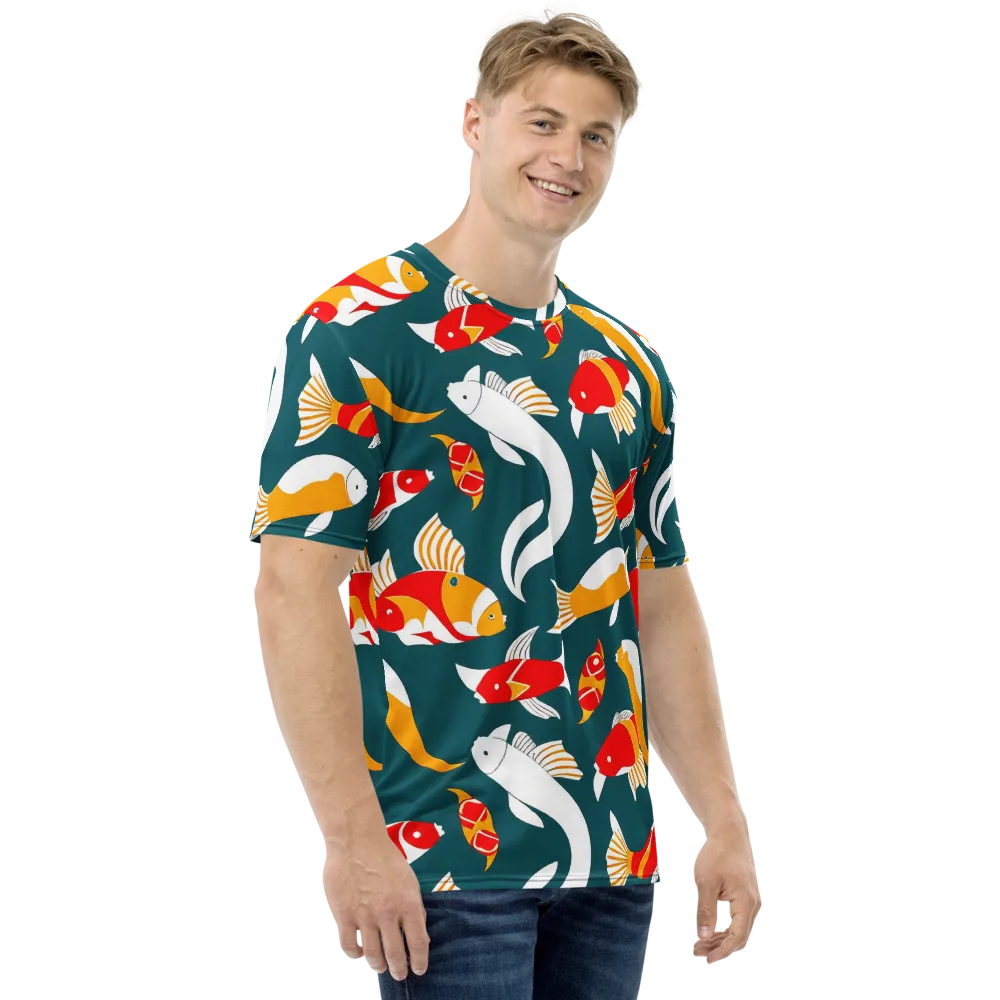 Carp Carnival on Men's Crew Neck T-Shirt — Right