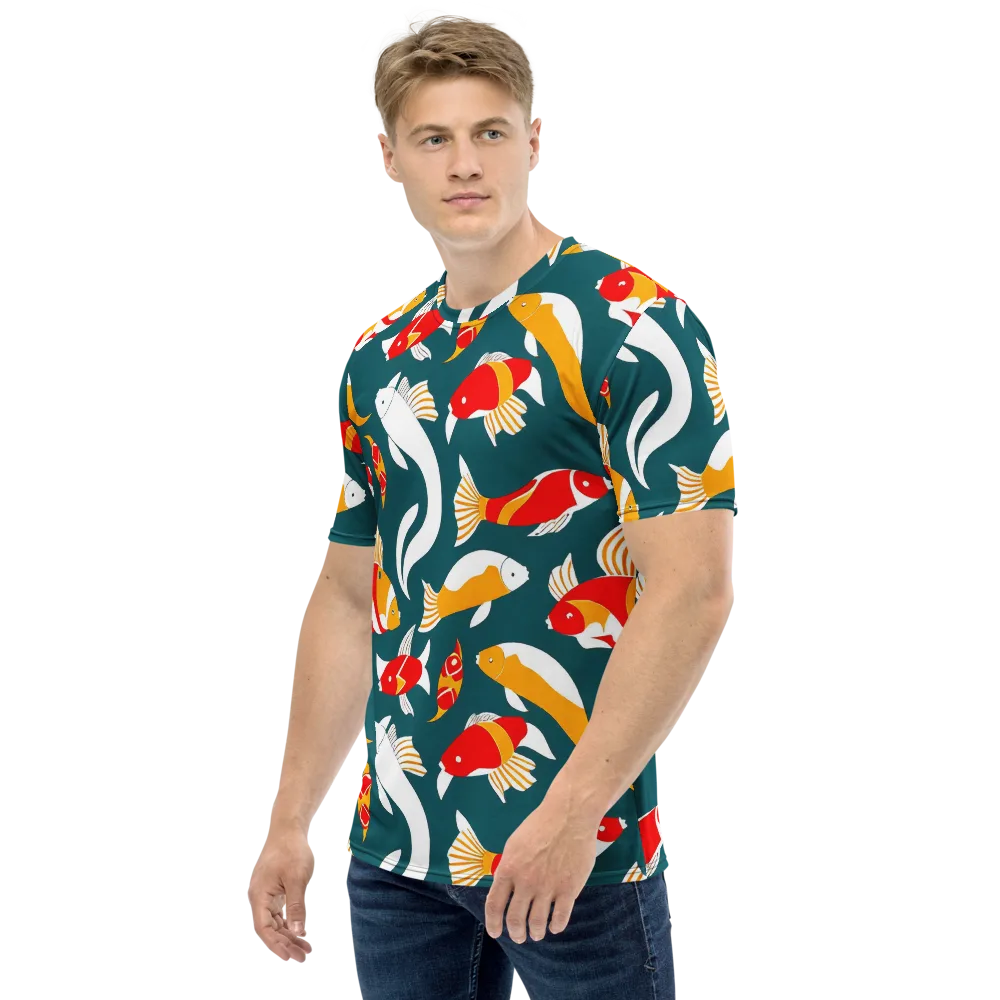 Carp Carnival on Men's Crew Neck T-Shirt — Left