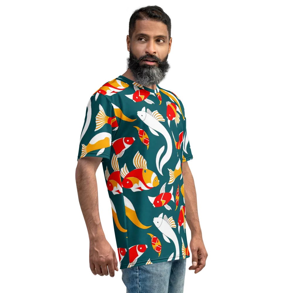 Carp Carnival on Men's Crew Neck T-Shirt — Right