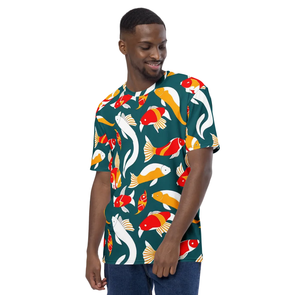 Carp Carnival on Men's Crew Neck T-Shirt — Left