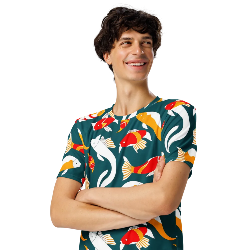 Carp Carnival on Men's Crew Neck T-Shirt — Left Front