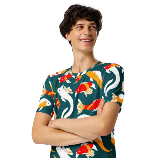 Carp Carnival on a Men's Crew Neck T-Shirt