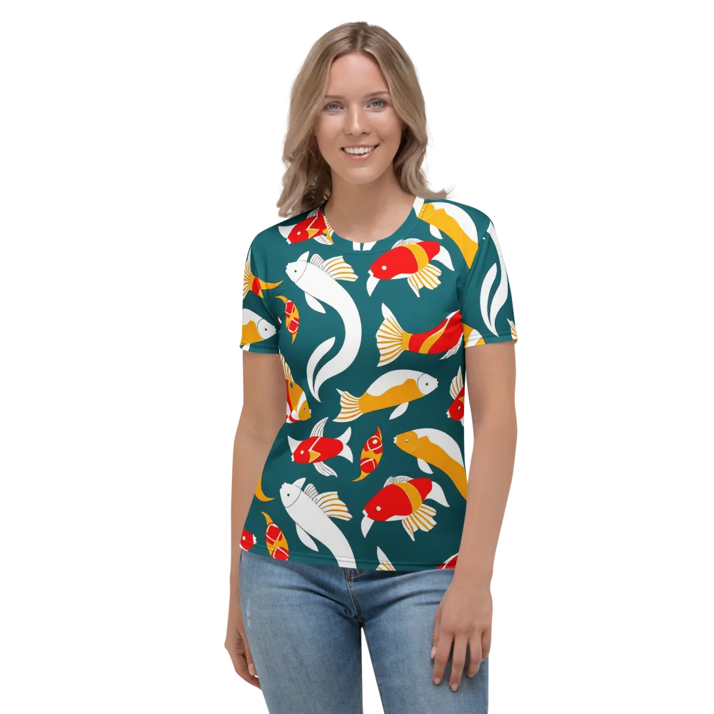 Carp Carnival on Women's Crew Neck T-Shirt — Front