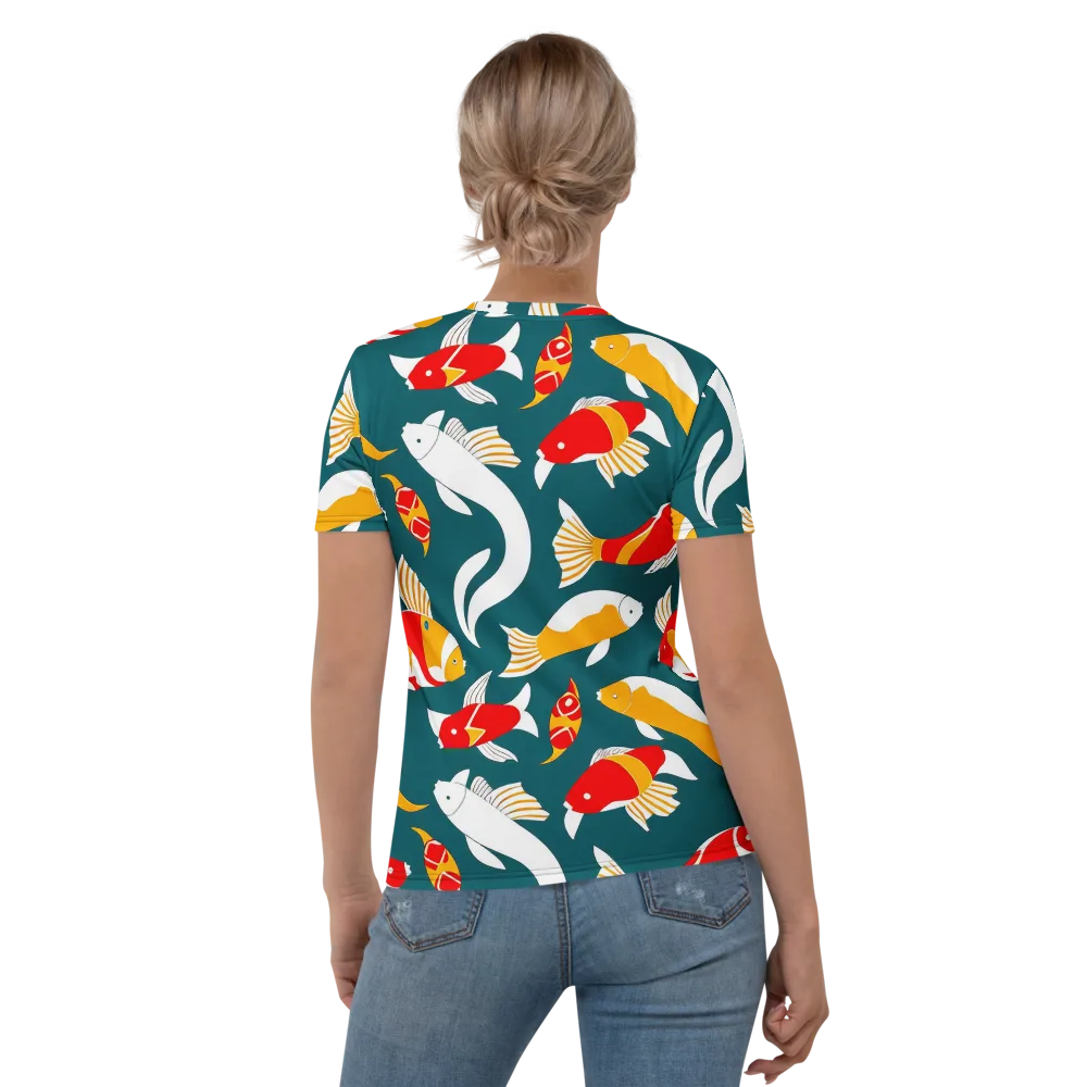 Carp Carnival on Women's Crew Neck T-Shirt — Back