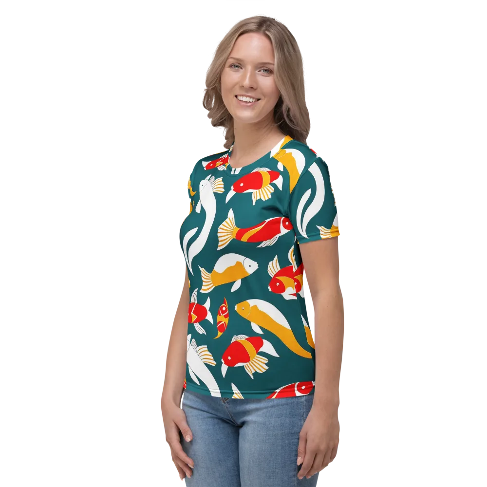 Carp Carnival on Women's Crew Neck T-Shirt — Left