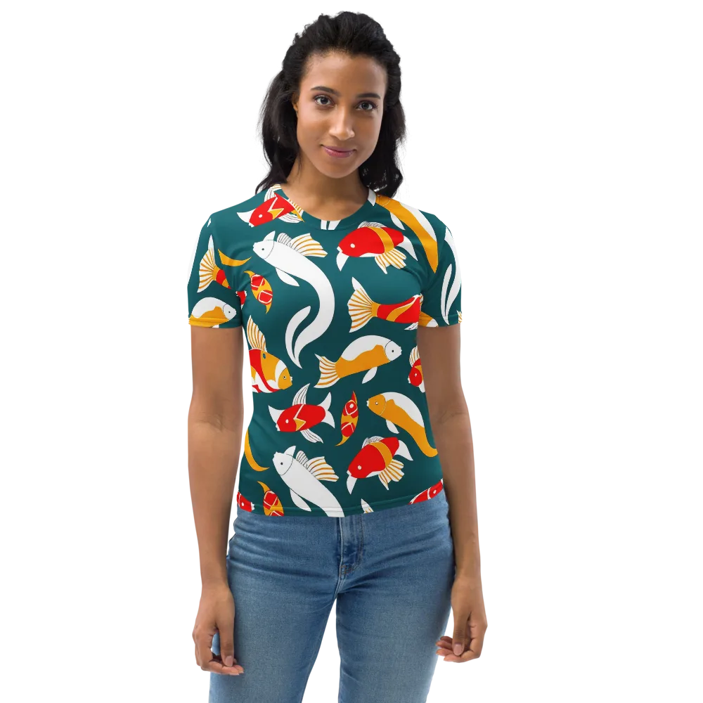 Carp Carnival on Women's Crew Neck T-Shirt — Front