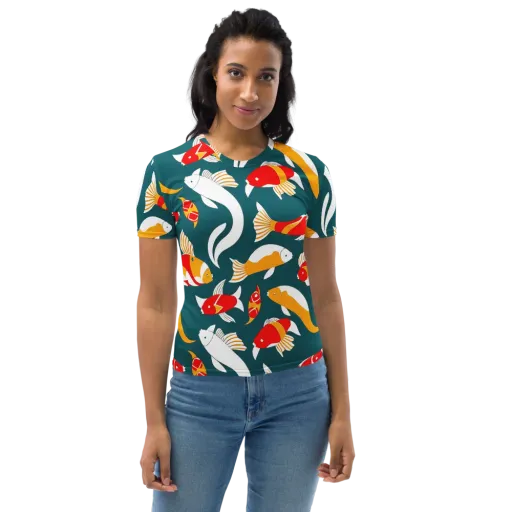 Carp Carnival on a Women's Crew Neck T-Shirt