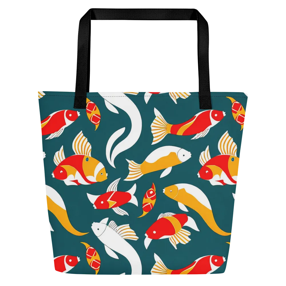 Carp Carnival on Large Tote Bag W/ Pocket — Front