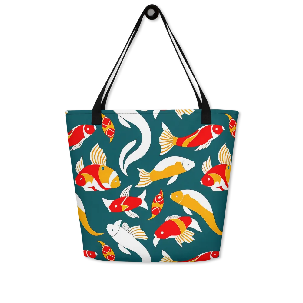 Carp Carnival on Large Tote Bag W/ Pocket — Front