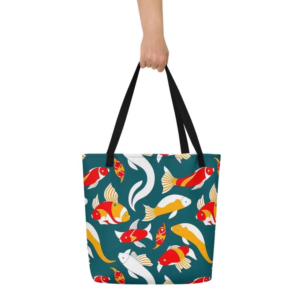 Carp Carnival on Large Tote Bag W/ Pocket — Front