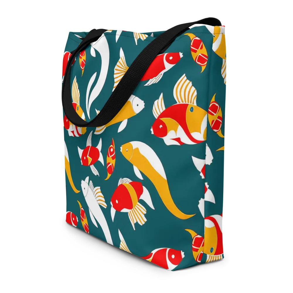 Carp Carnival on Large Tote Bag W/ Pocket — Front