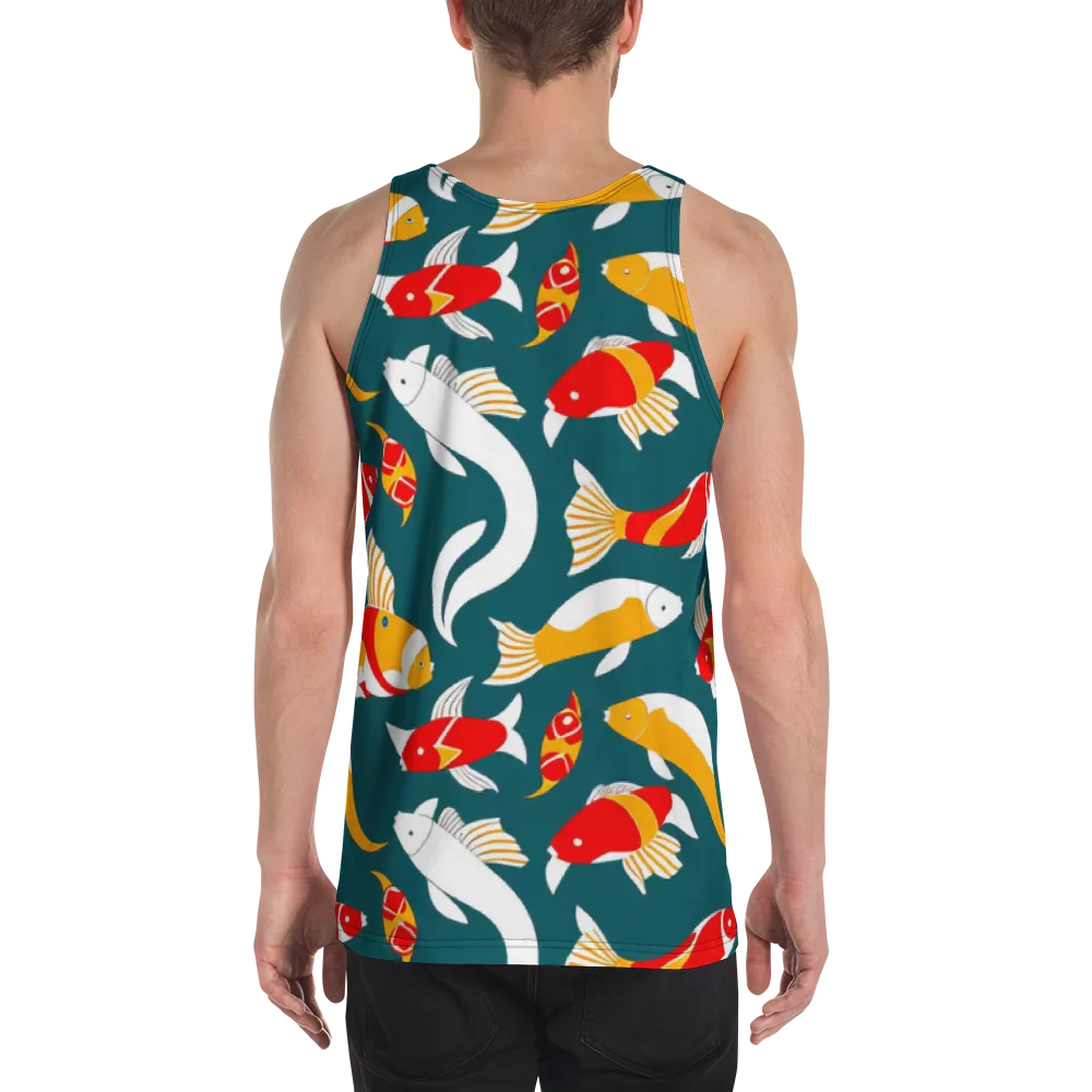 Carp Carnival on Men's Tank Top — Back