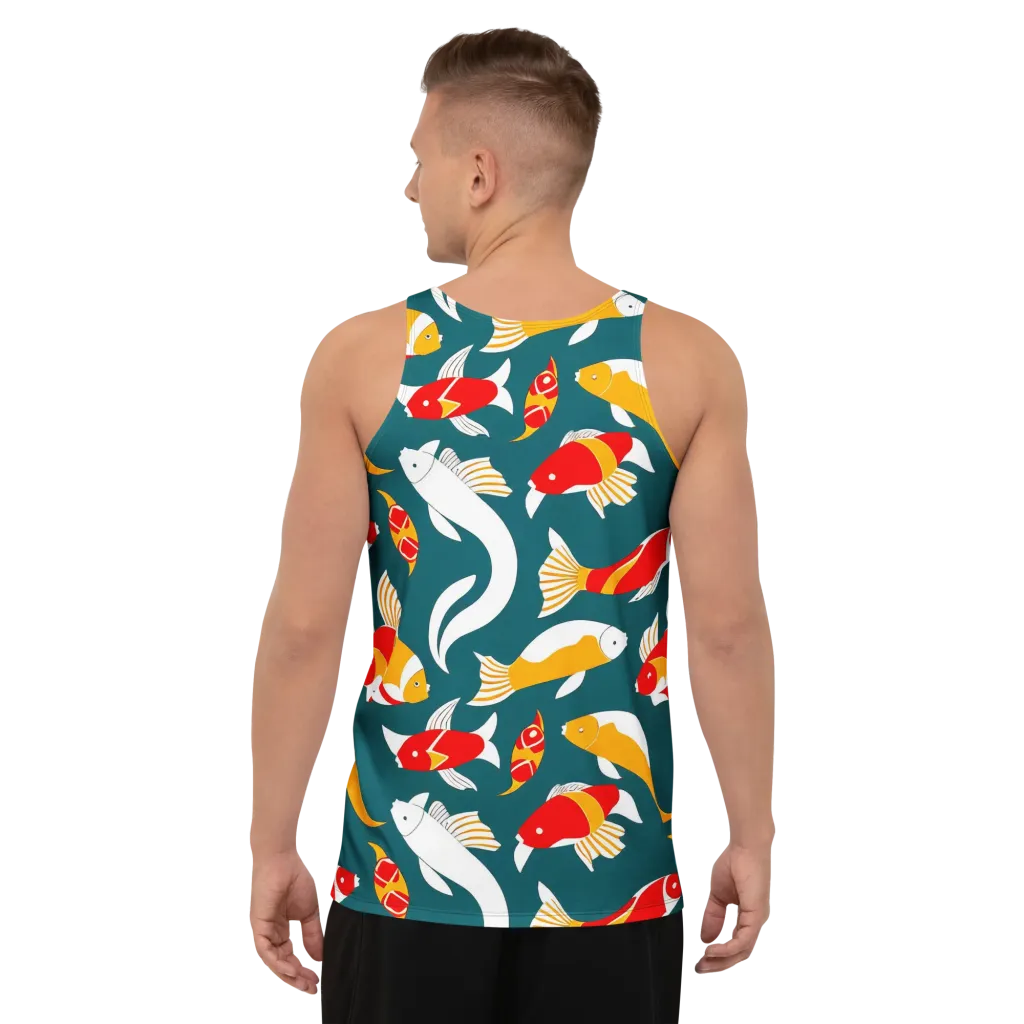 Carp Carnival on Men's Tank Top — Back
