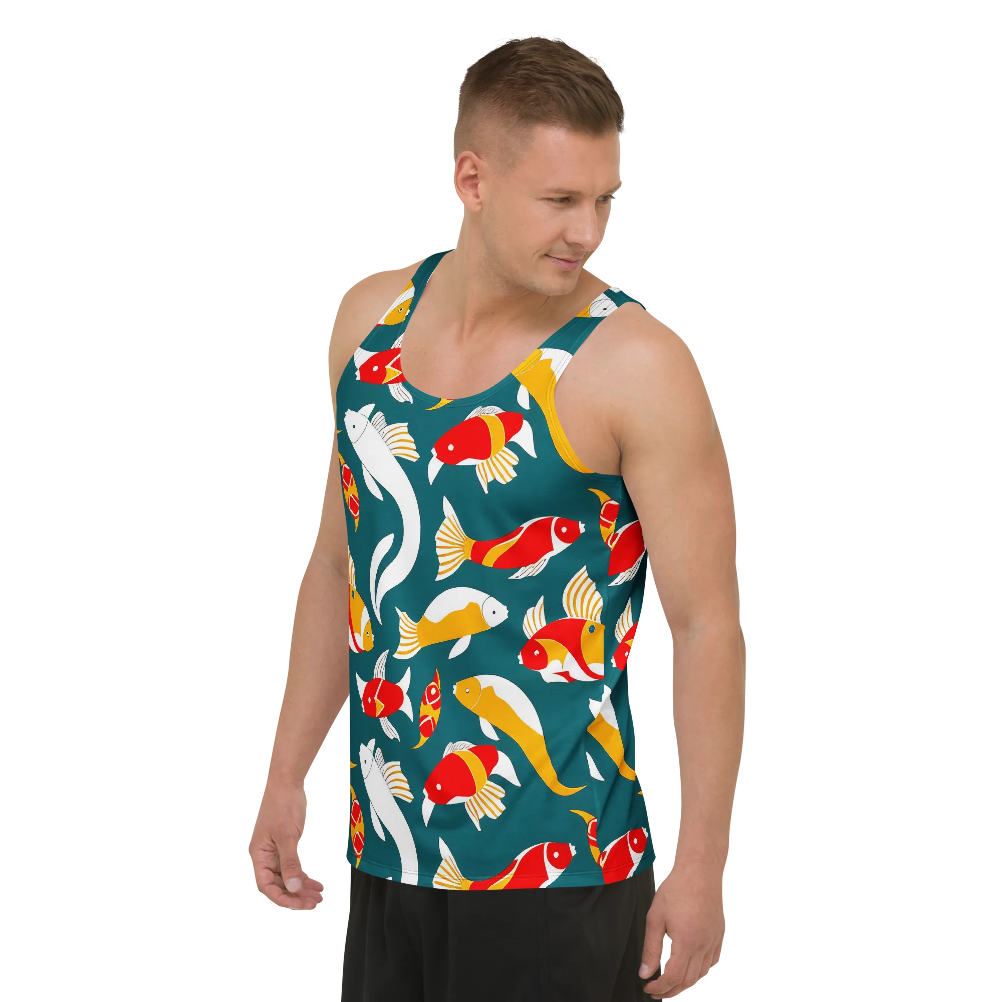 Carp Carnival on Men's Tank Top — Left Front
