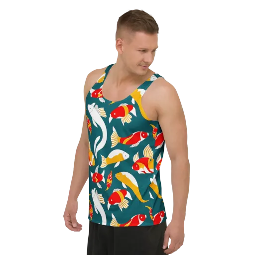 Carp Carnival on a Men's Tank Top