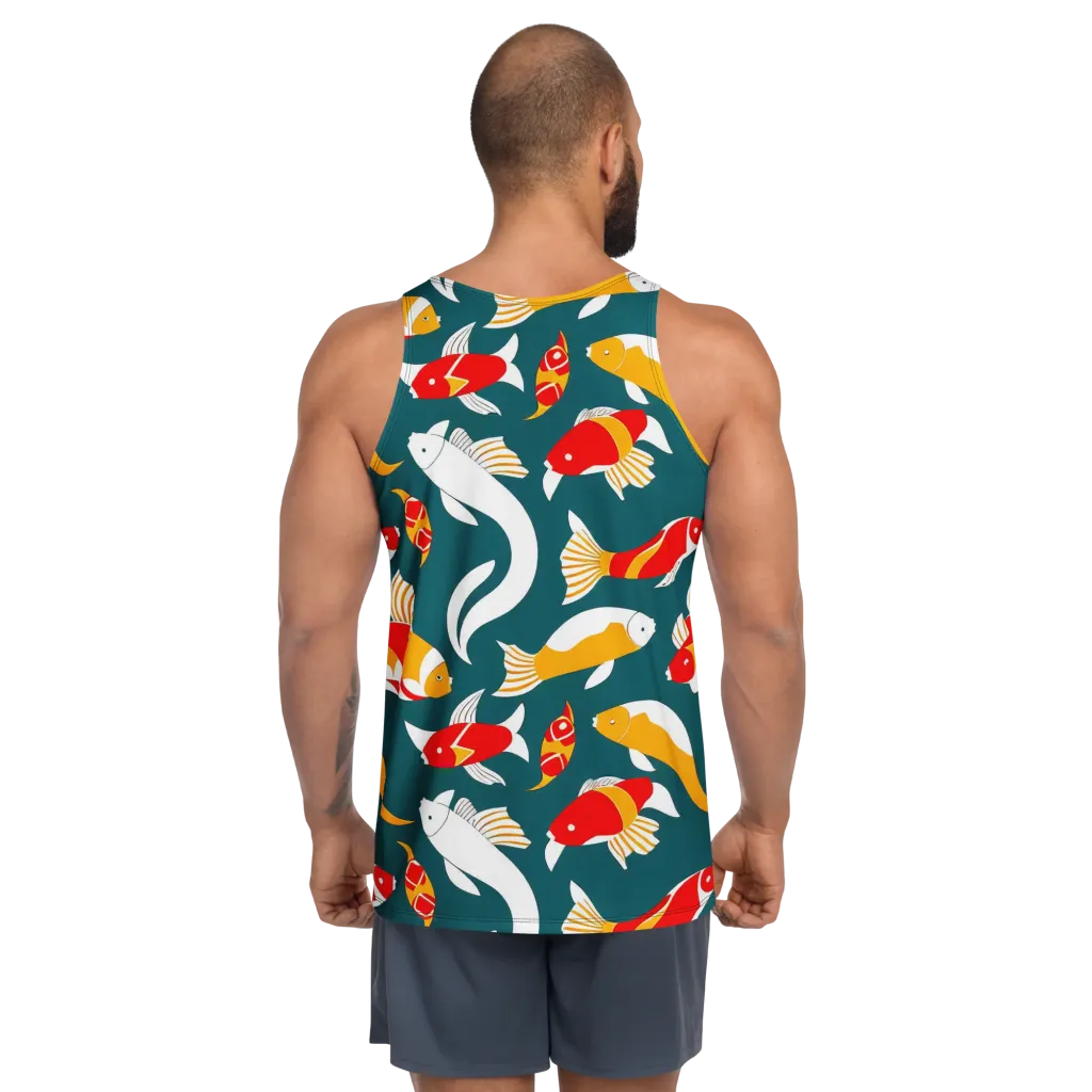 Carp Carnival on Men's Tank Top — Back