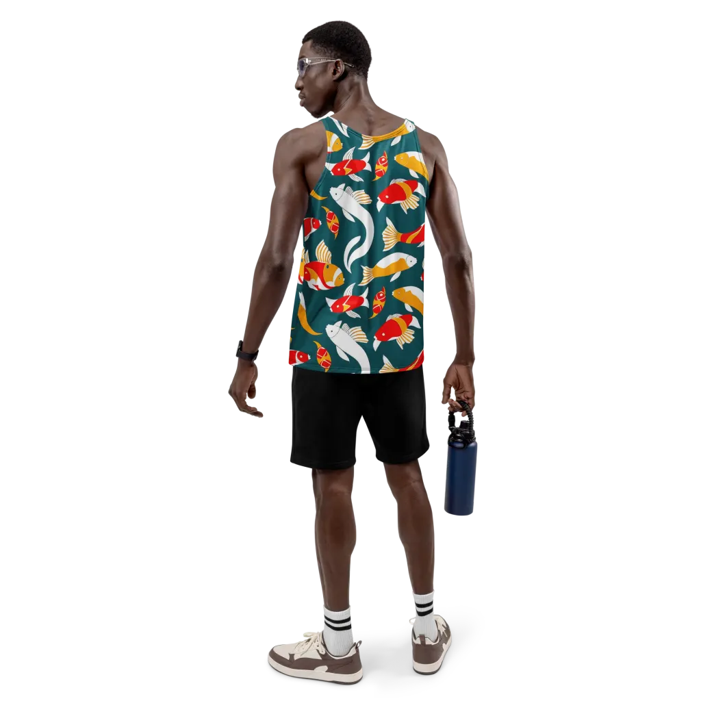 Carp Carnival on Men's Tank Top — Back