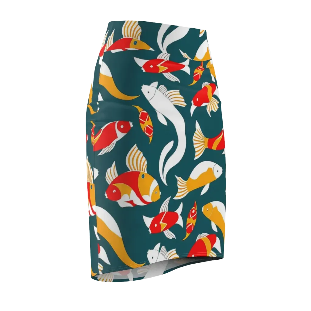 Carp Carnival on Pencil Skirt — Front Side