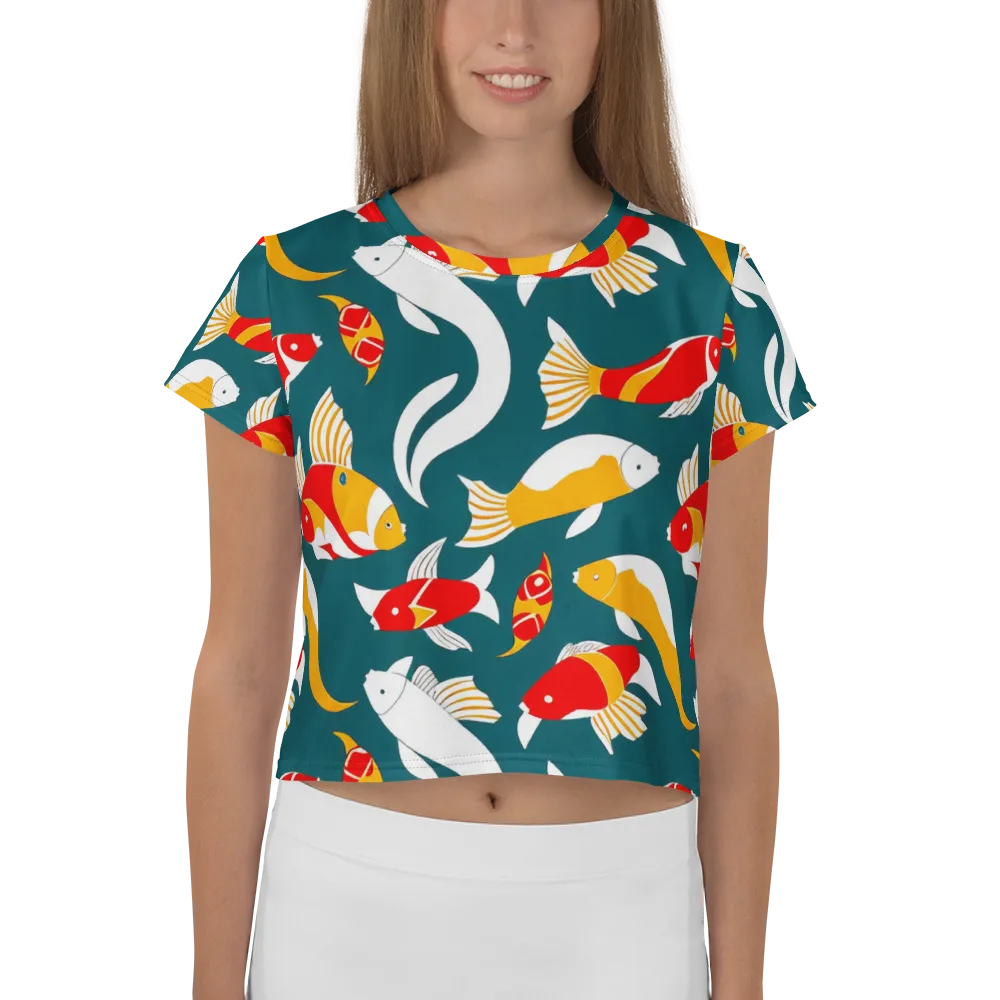 Carp Carnival on Crop Tee — Front