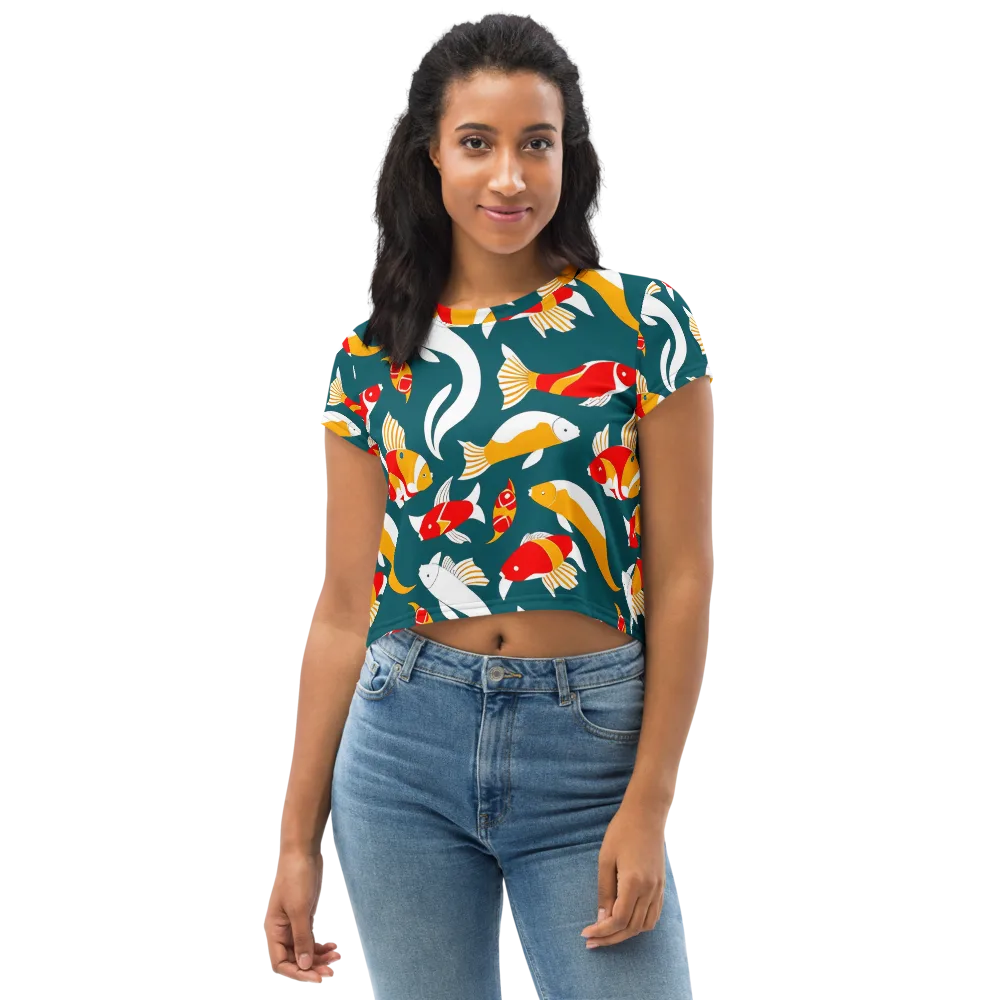 Carp Carnival on Crop Tee — Front