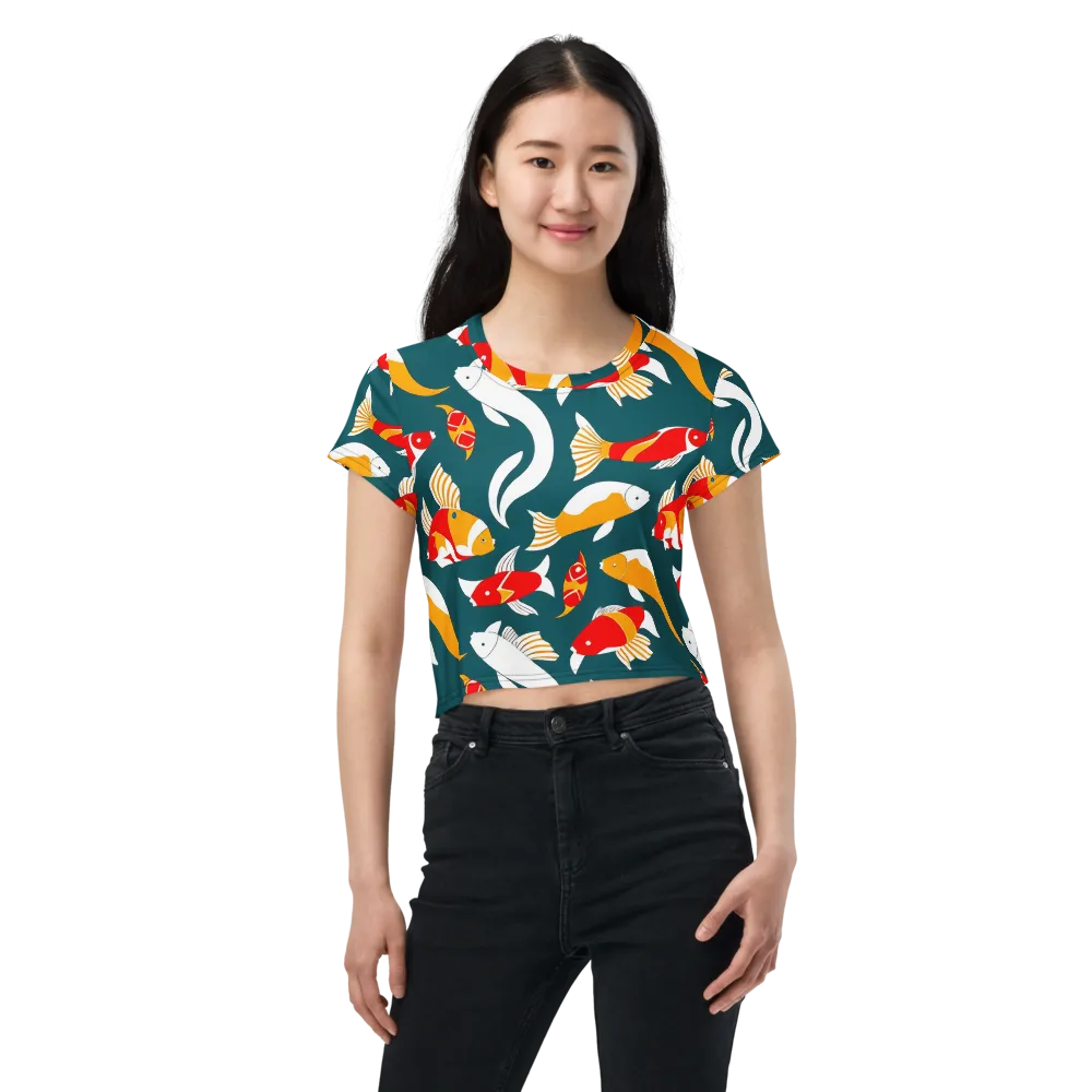 Carp Carnival on Crop Tee — Front