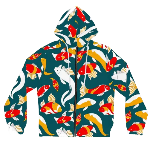 Carp Carnival on a Women's Full-Zip Hoodie