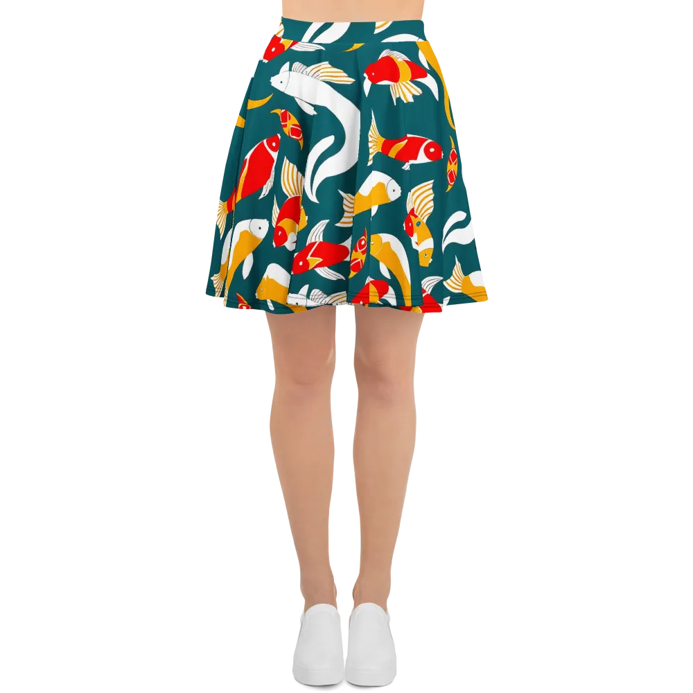 Carp Carnival on Skater Skirt — Front