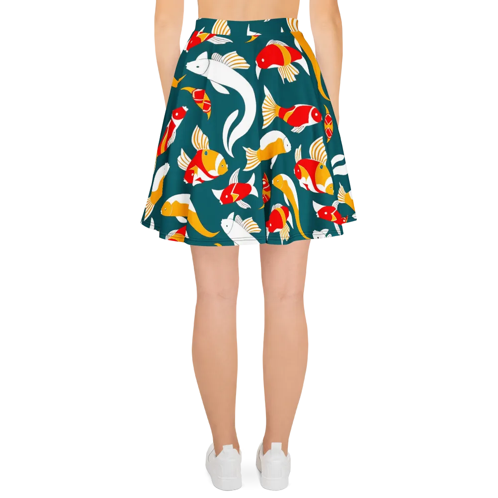 Carp Carnival on Skater Skirt — Back