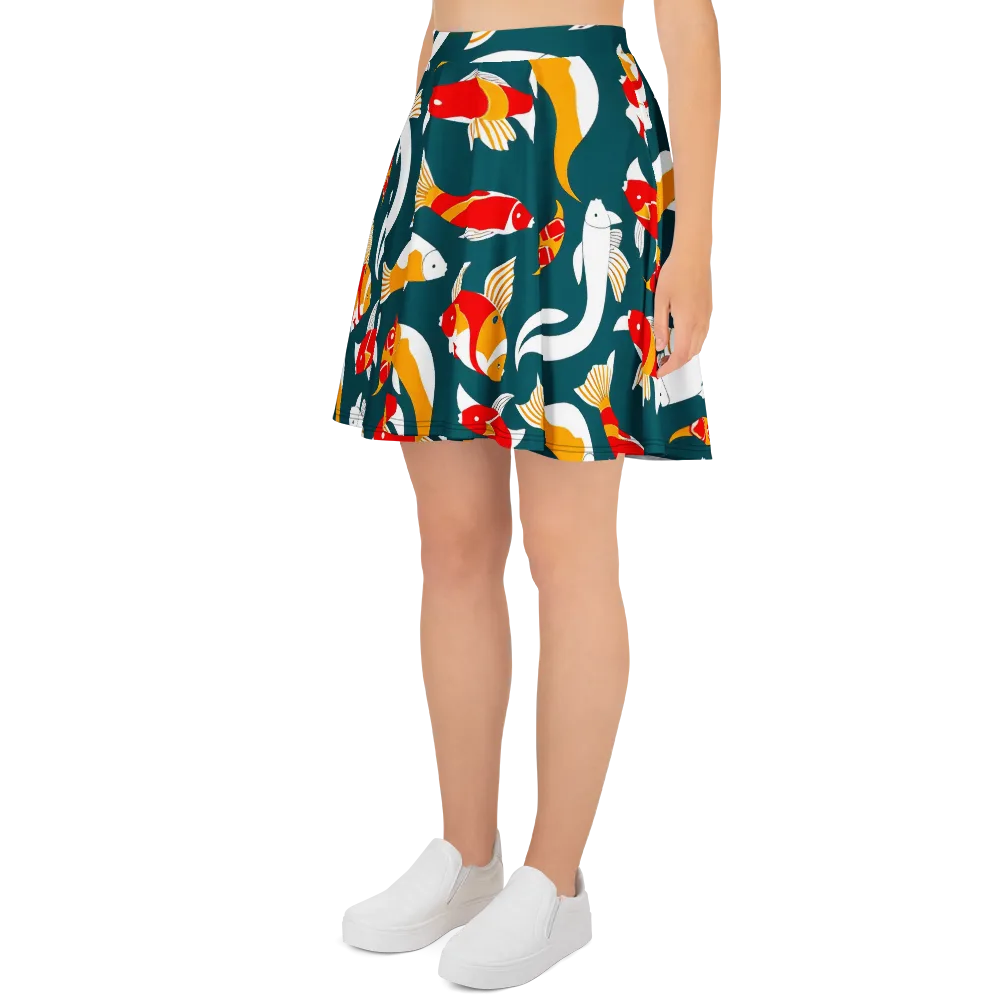 Carp Carnival on Skater Skirt — Left