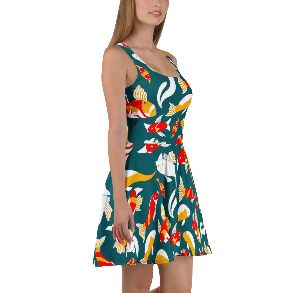 Carp Carnival on Skater Dress — Right