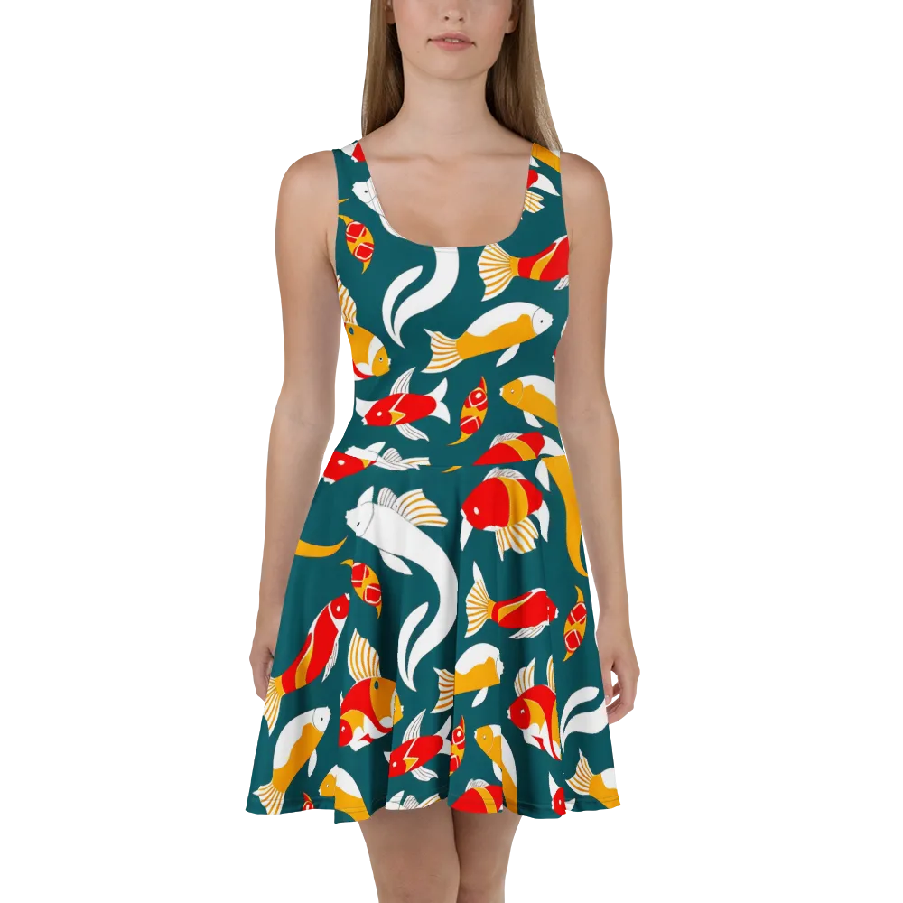 Carp Carnival on Skater Dress — Front