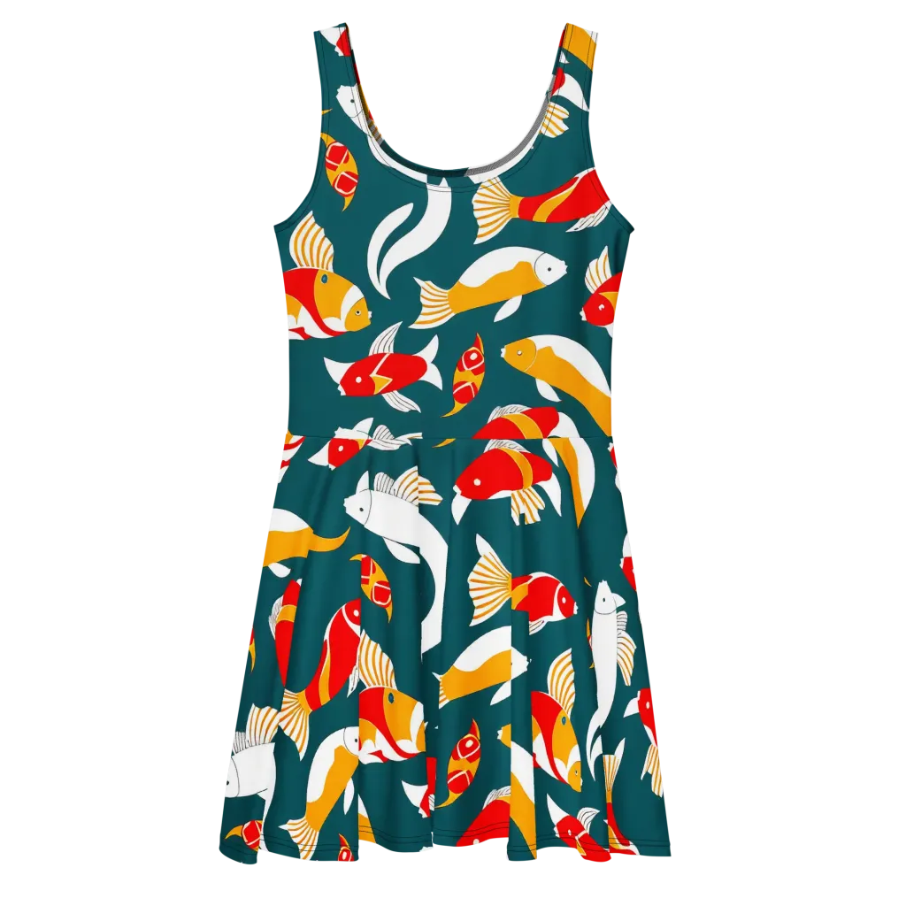 Carp Carnival on Skater Dress — Front