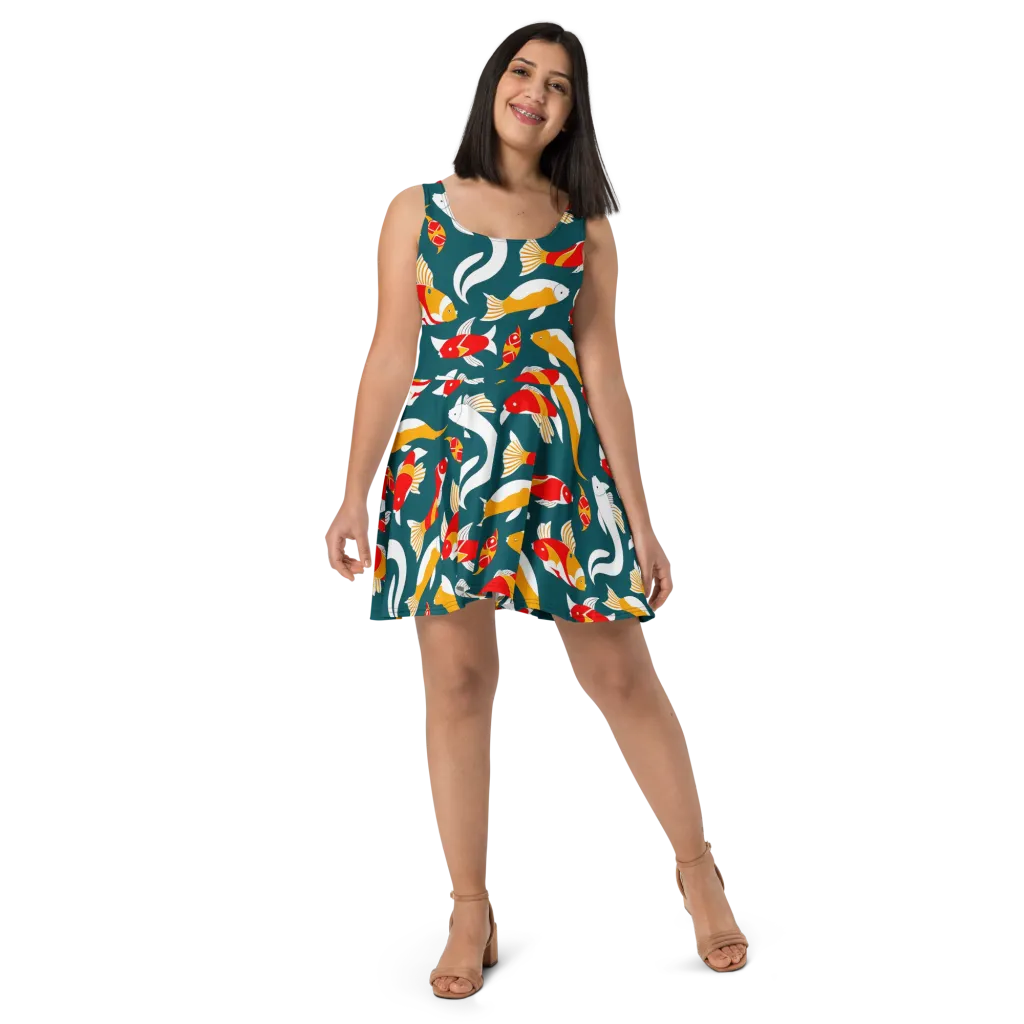 Carp Carnival on Skater Dress — Front