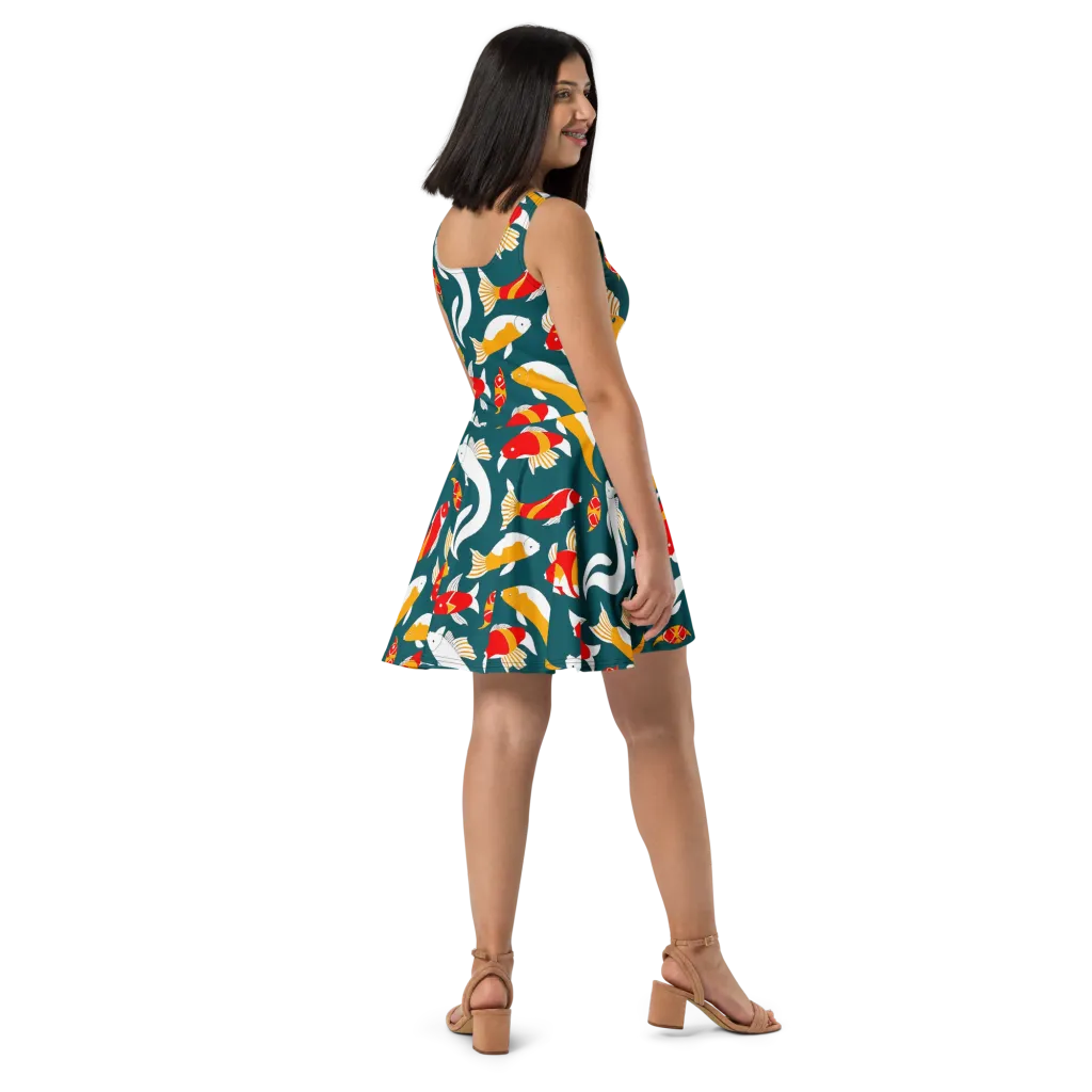 Carp Carnival on Skater Dress — Right