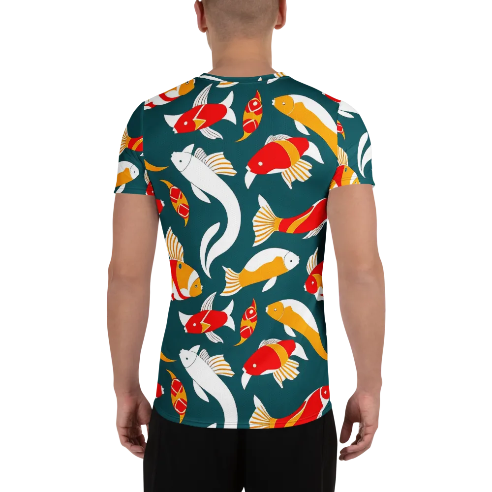 Carp Carnival on Men's Athletic T-Shirt — Back