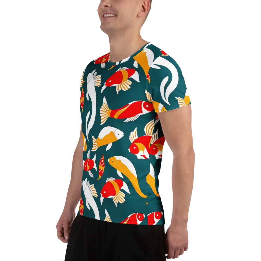 Carp Carnival on Men's Athletic T-Shirt — Left