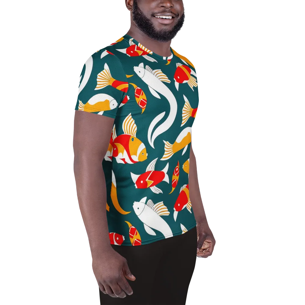 Carp Carnival on Men's Athletic T-Shirt — Right