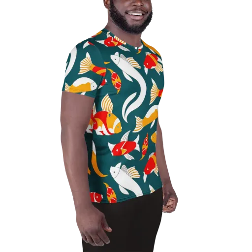 Carp Carnival on a Men's Athletic T-Shirt
