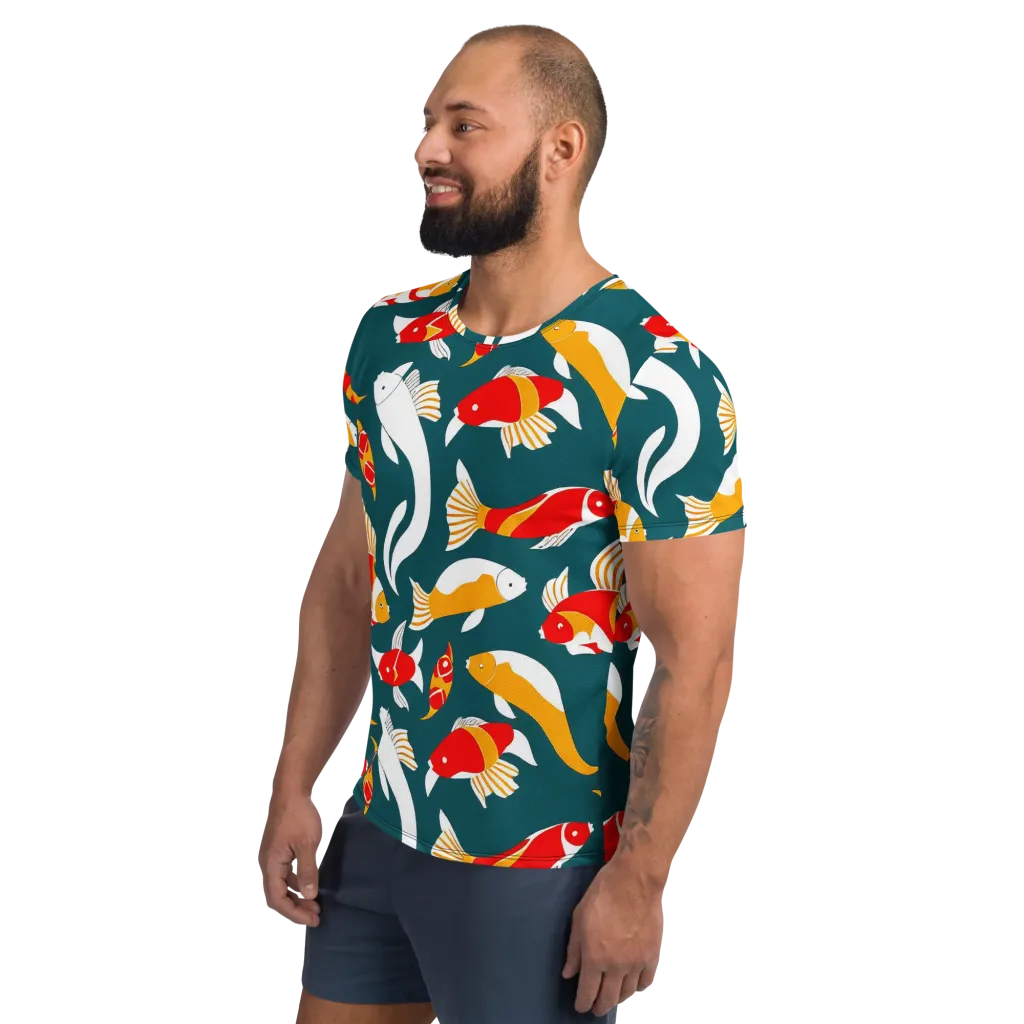 Carp Carnival on Men's Athletic T-Shirt — Left