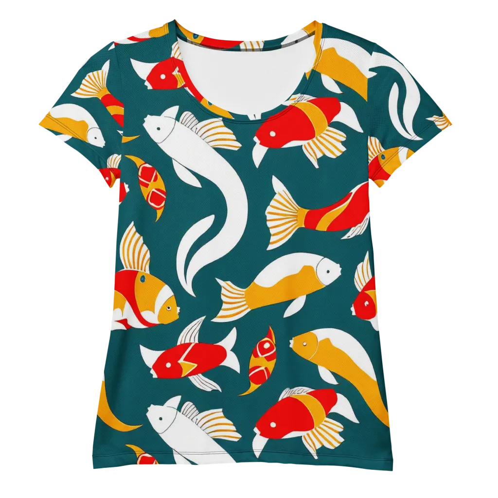 Carp Carnival on Women's Athletic T-Shirt — Front