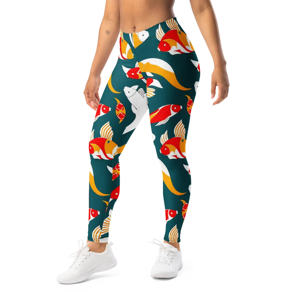 Carp Carnival on Leggings — Left Front
