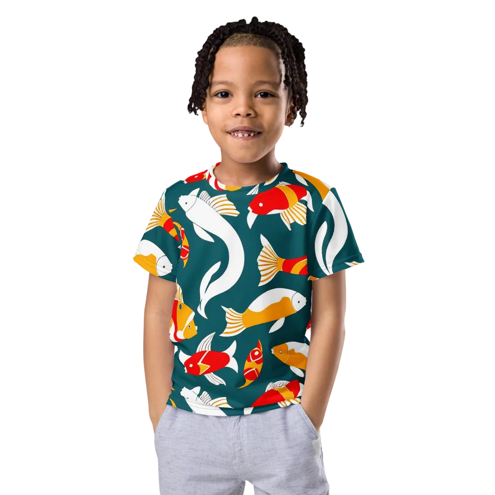 Carp Carnival on Kids Crew Neck T-Shirt — Front