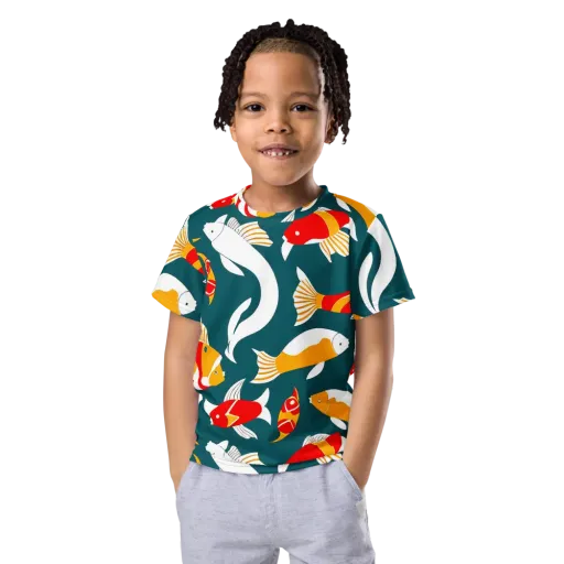 Carp Carnival on a Kids Crew Neck T-Shirt
